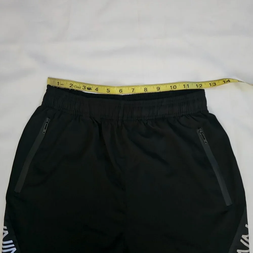 Men's Black Quick Dry Zippered Pockets Cropped Running Jogging Pants Size Small - Picture 6 of 12